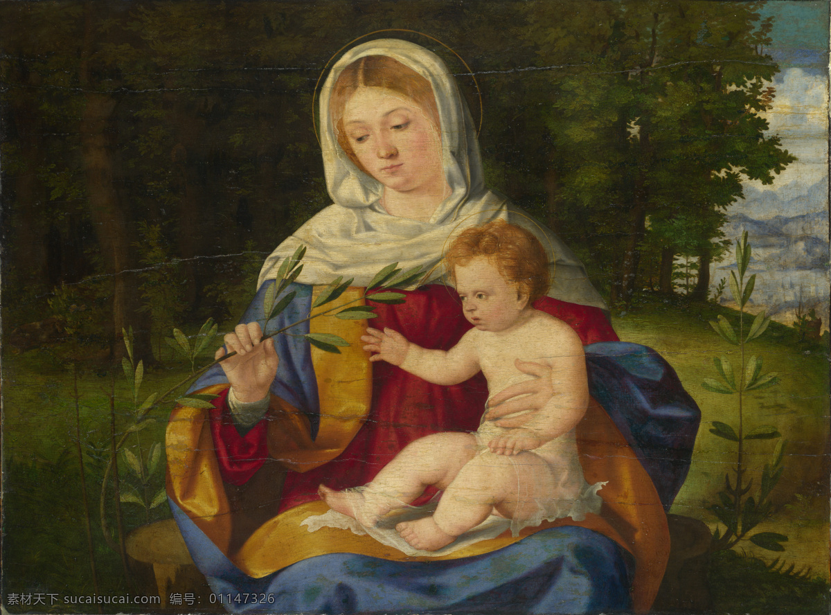圣母与圣子 世界名画 油画 西方油画 西方文化 绘画艺术 基督教 宗教绘画 圣母玛利亚 耶稣 书画文字 文化艺术 黑色