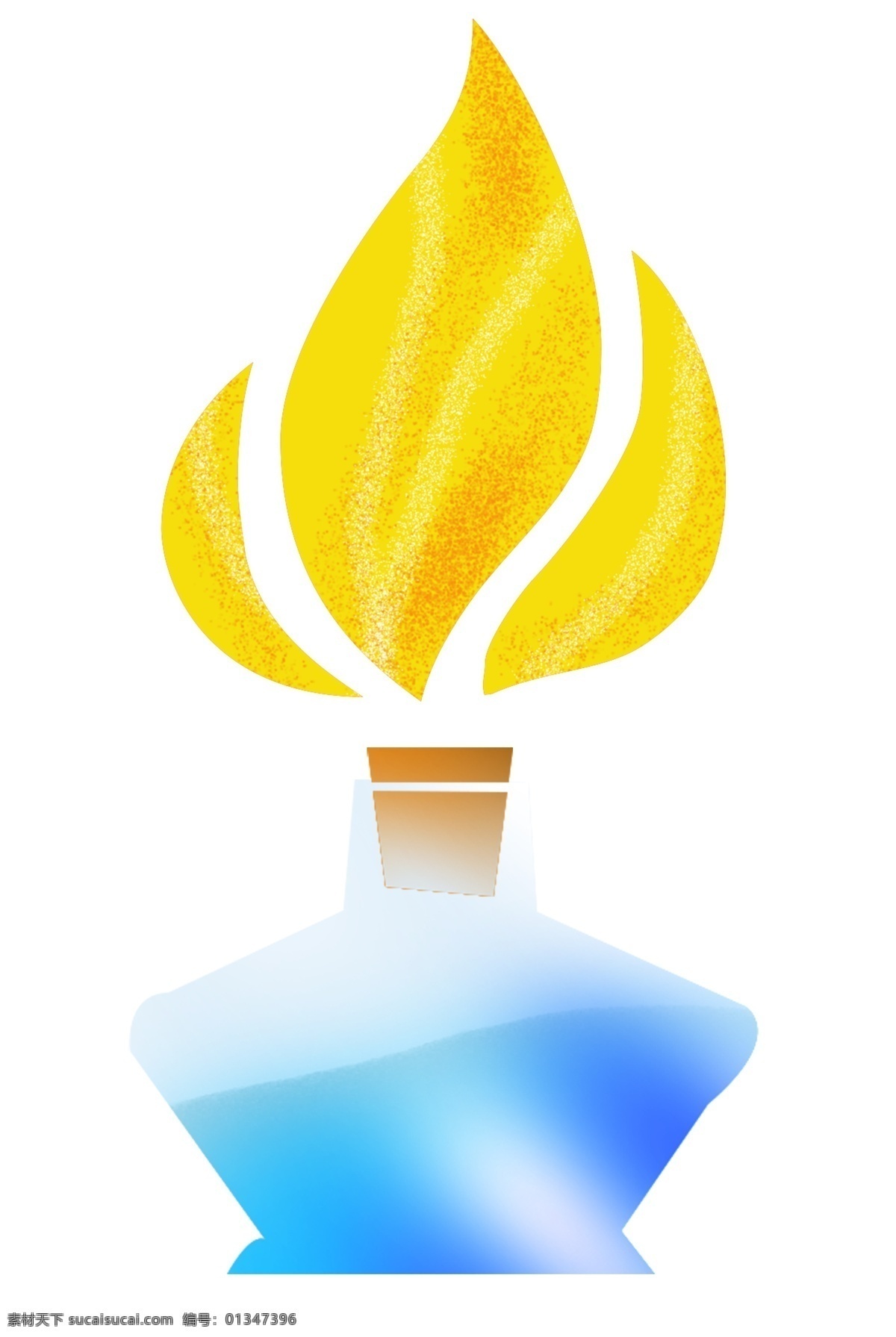 化学 实验室 酒精灯 插画 化学实验用品 卡通酒精灯 创意装饰插画 手账装饰插画 橘黄色的火焰 加热装置