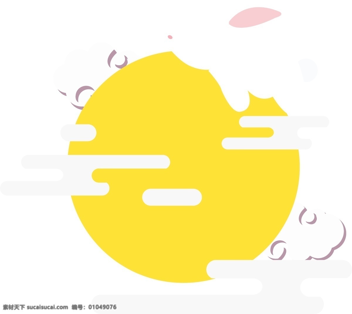 卡通 中秋月饼 白色 兔子 中秋 黄色 节日 中秋兔子