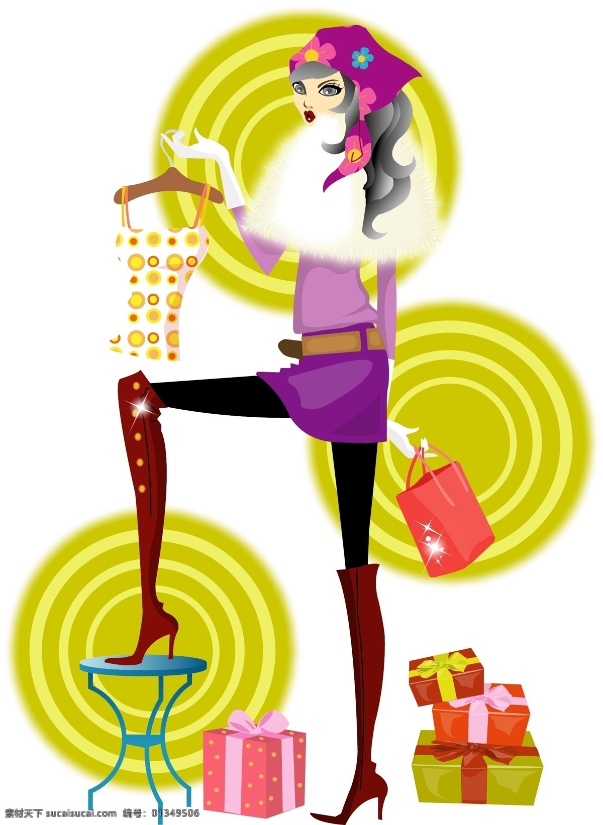 甜美 新 女性 矢量图