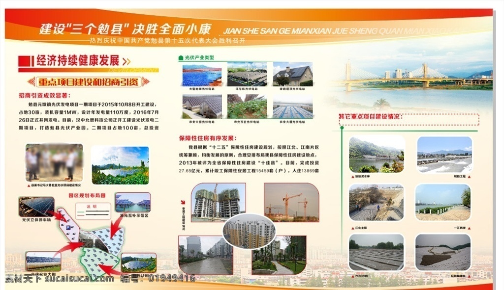宣传部 内含 多个 版面 排版 经济发展 园区规划 光伏产业 重点宣传 城区建设 单位 展板模板
