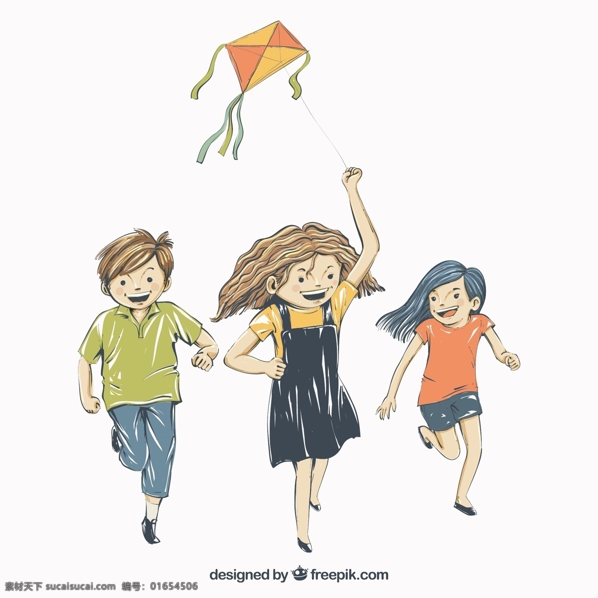 孩子 玩 风筝 背景 儿童 色彩 人 多彩的背景 有趣的 人物 娱乐 场景 背景色 玩耍 休闲 童年 彩色