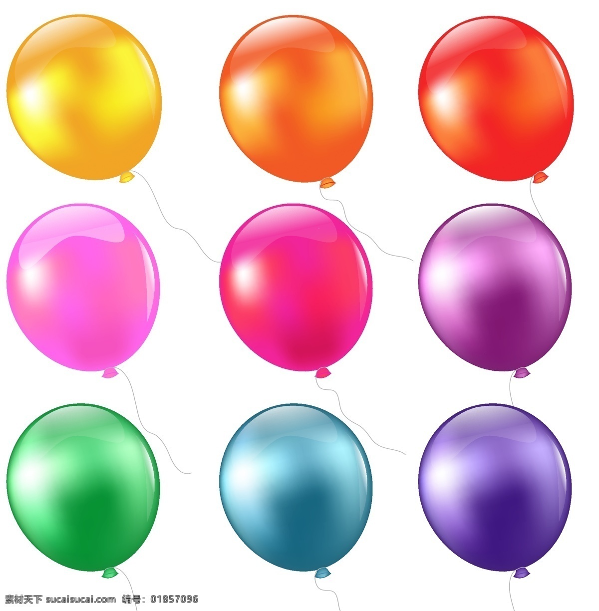 多彩 氢气球 矢量图 彩色气球 多彩氢气球 节日彩球 其他矢量图