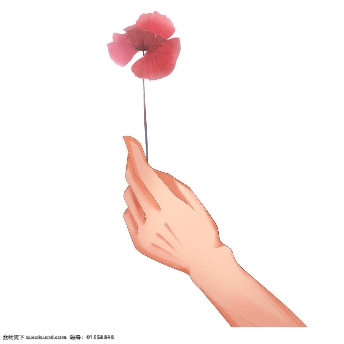 手拿花朵手势 手势 花朵 漂亮