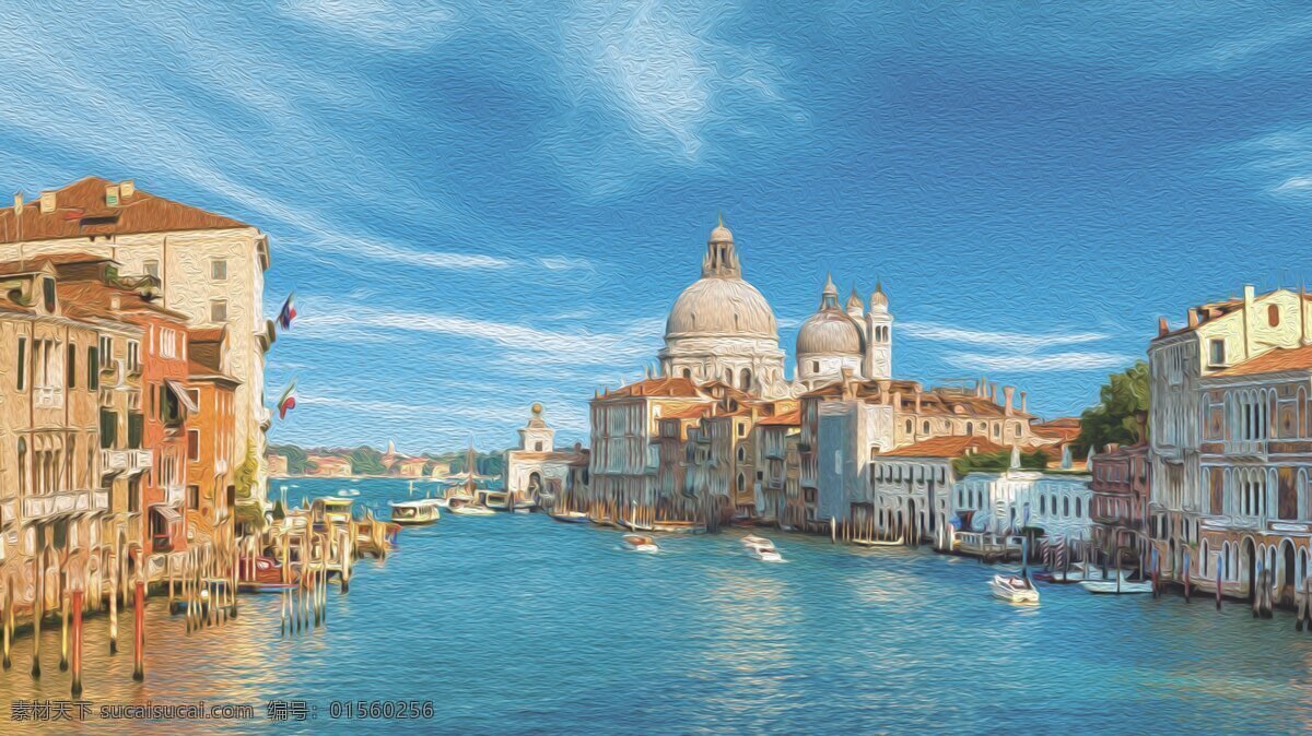 威尼斯油画 国外 风景 威尼斯 油画 背景 文化艺术 美术绘画
