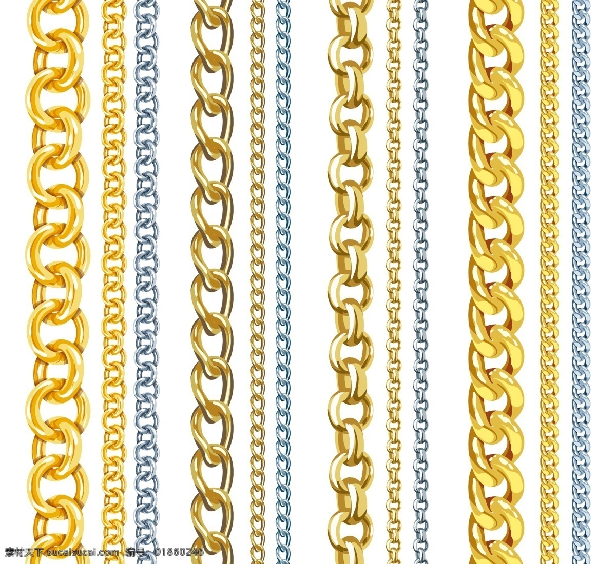 金属 链条 链子 矢量图 铁链 装饰 其他矢量图