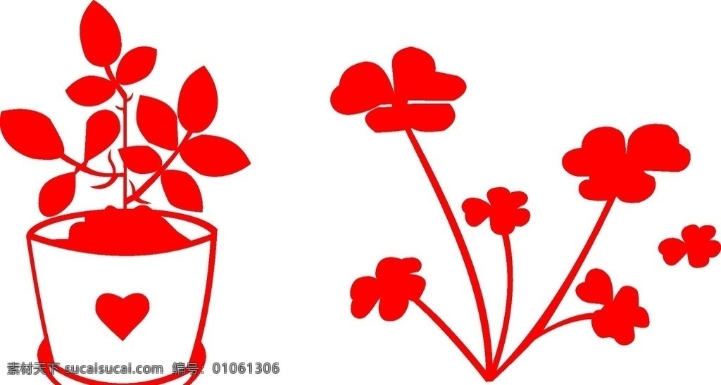 盆栽 小盆栽 花朵 小草 树叶 栀子花 花盆 四叶草 图案 生活百科 生活用品