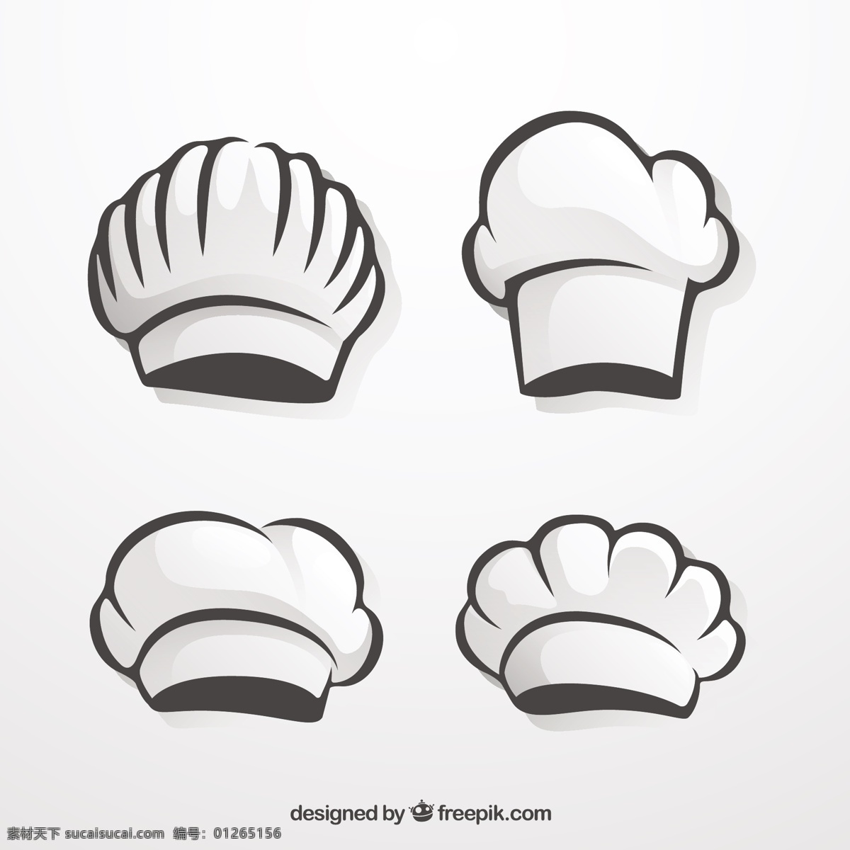 手绘 各种 厨师 帽子 矢量 各种厨师帽子 矢量素材
