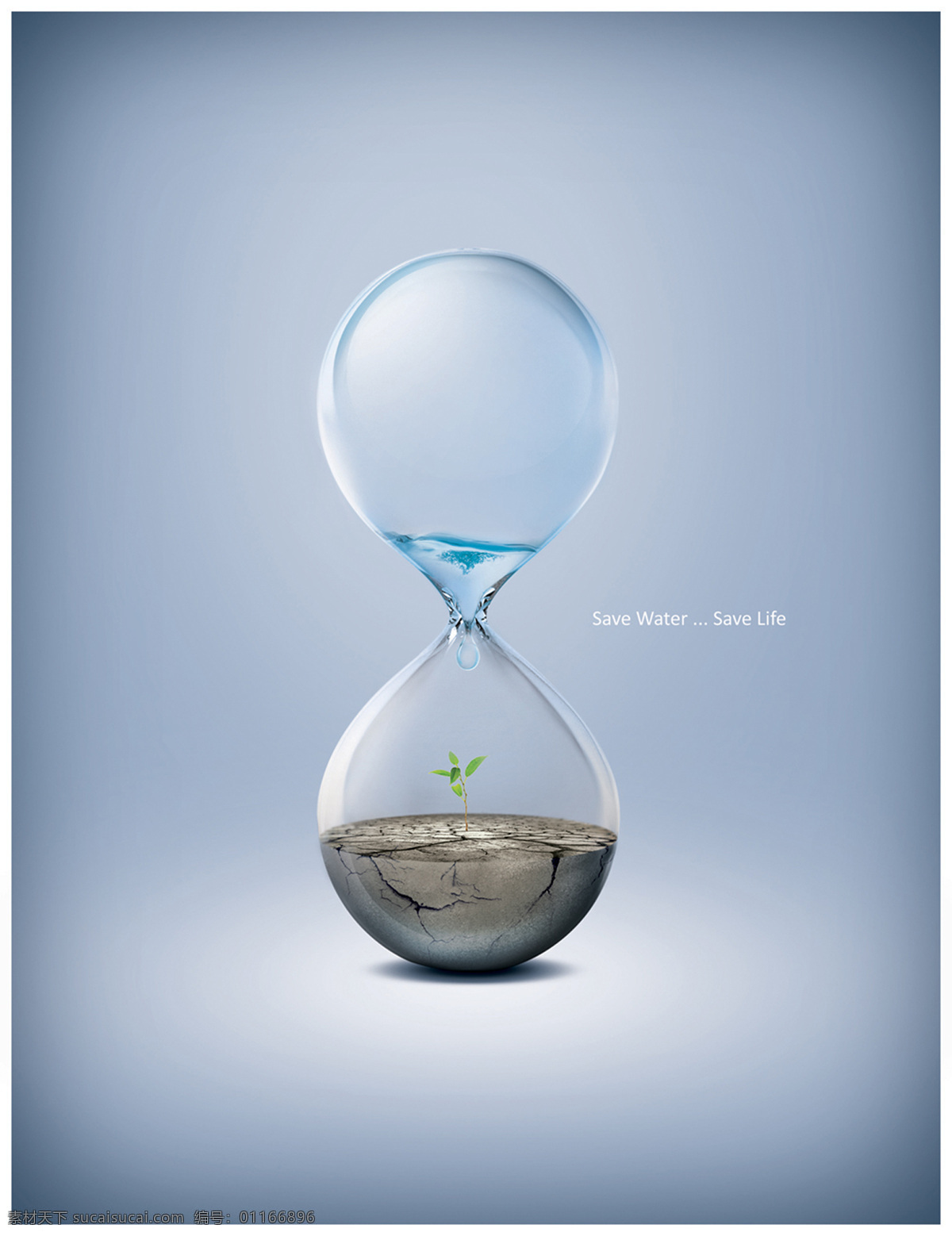 环保 干旱 高清晰 漏斗 沙漏 招贴设计 水 植物 人类生存 海报 环保公益海报