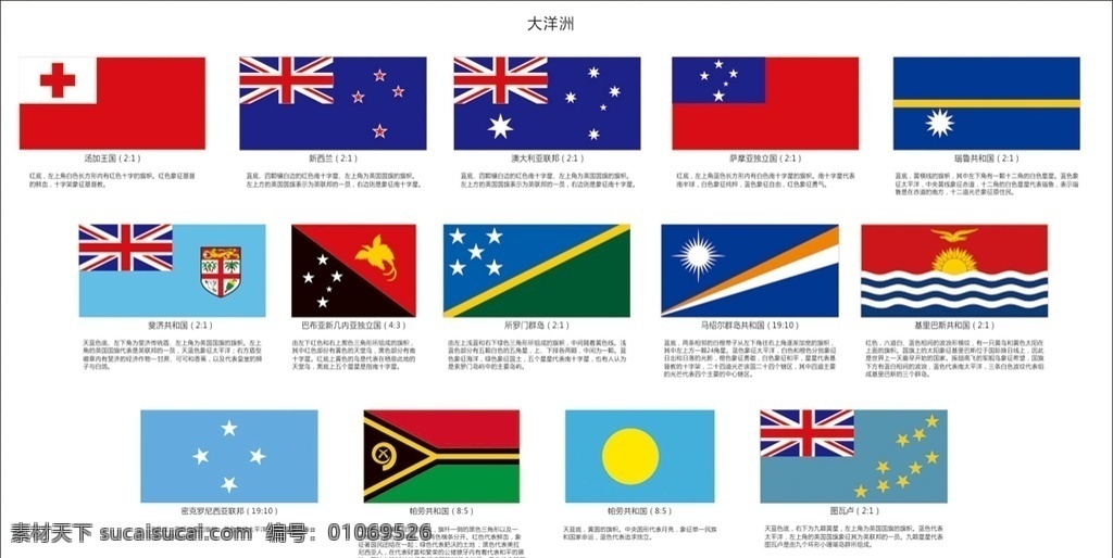 大洋洲 国旗 国家 国际国旗 旗帜