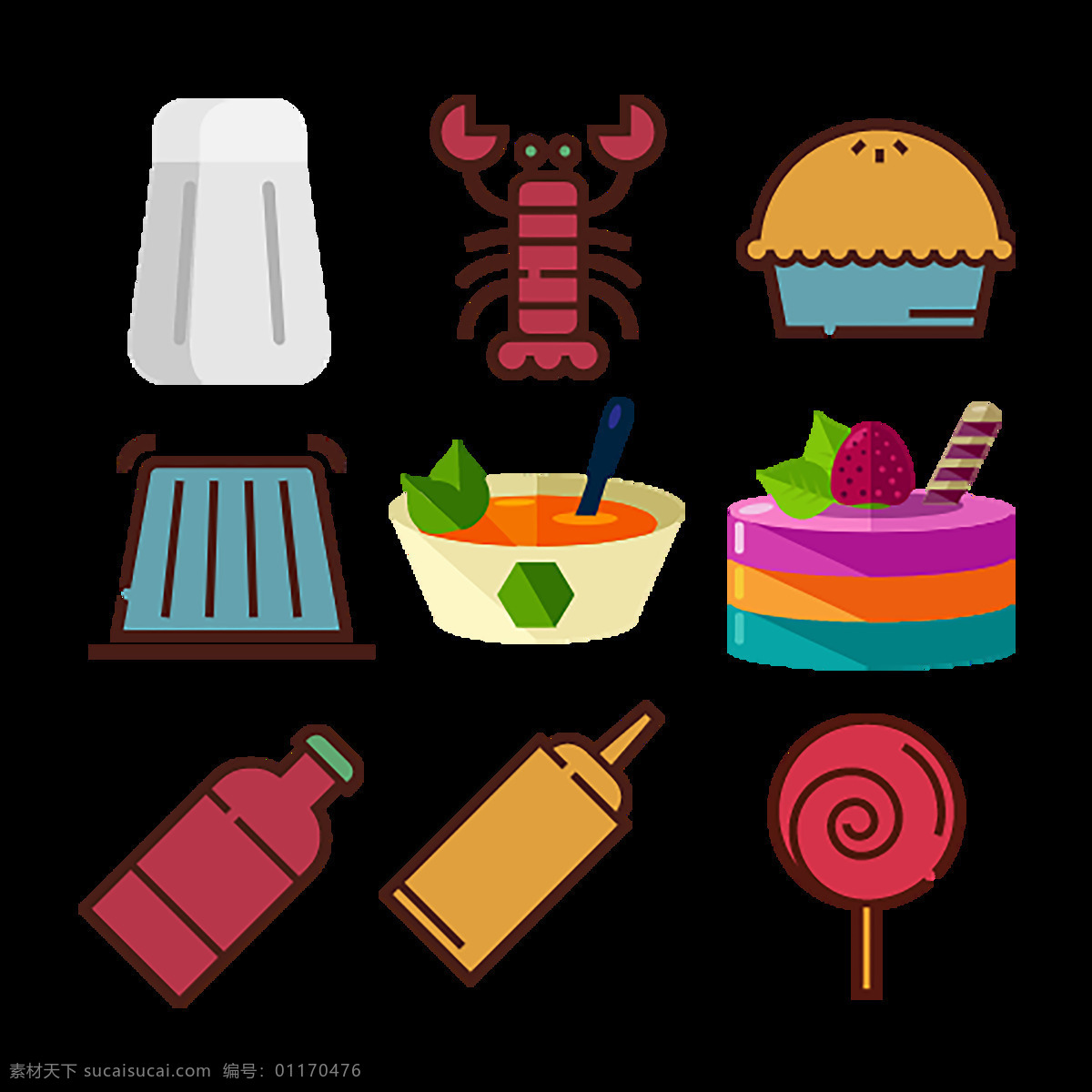 食物 食品 icon 图标素材 卡通图案 图案 汉堡 奶油 蛋糕 糖 螃蟹 矢量图 龙虾 图案素材 扁平化矢量