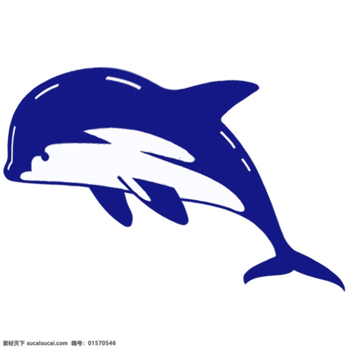 蓝色 清新 鲸鱼 装饰 元素 动物 海洋 可爱 手绘 装饰元素