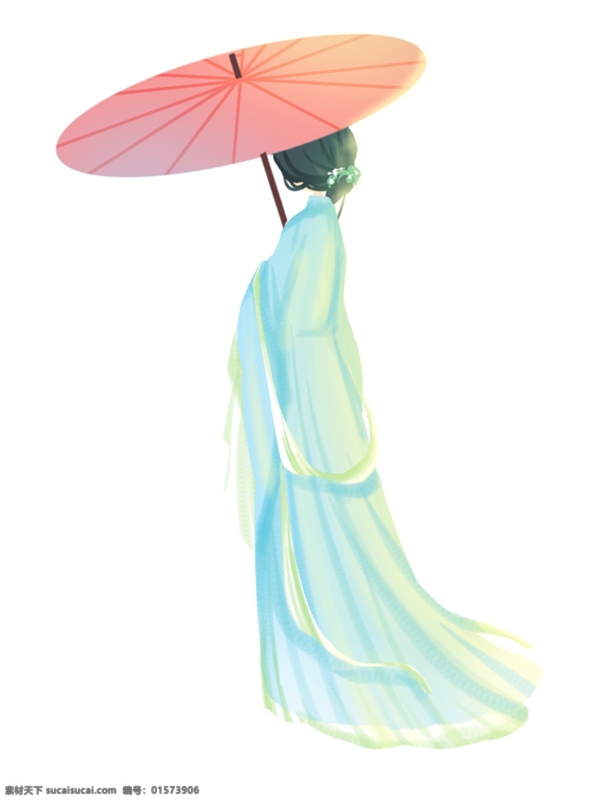 手绘 古代 打伞 美女 中 国风 免 扣 打伞的美女 中国风 古代女人 美人背影 长发美女 手绘美女