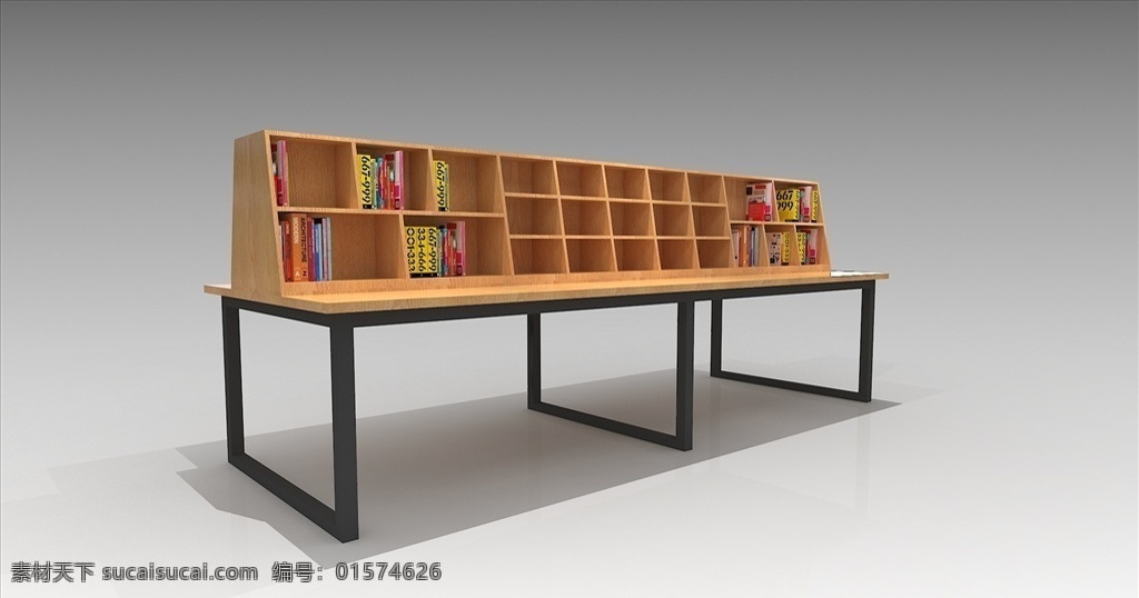 图书馆书架 书架 书柜 展柜 木结构 展示柜 3d设计 3d作品 max