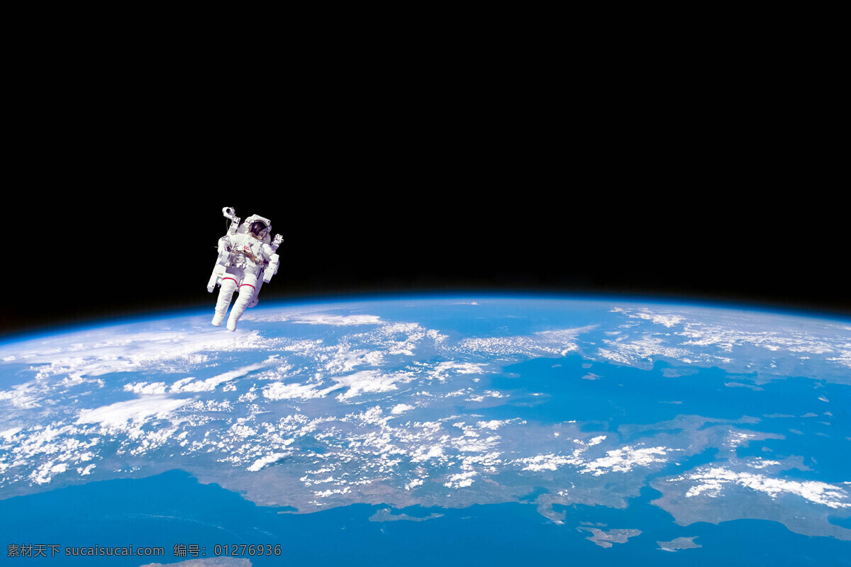 航天员 太空 行走 宇航员 地球 人物图库 人物摄影