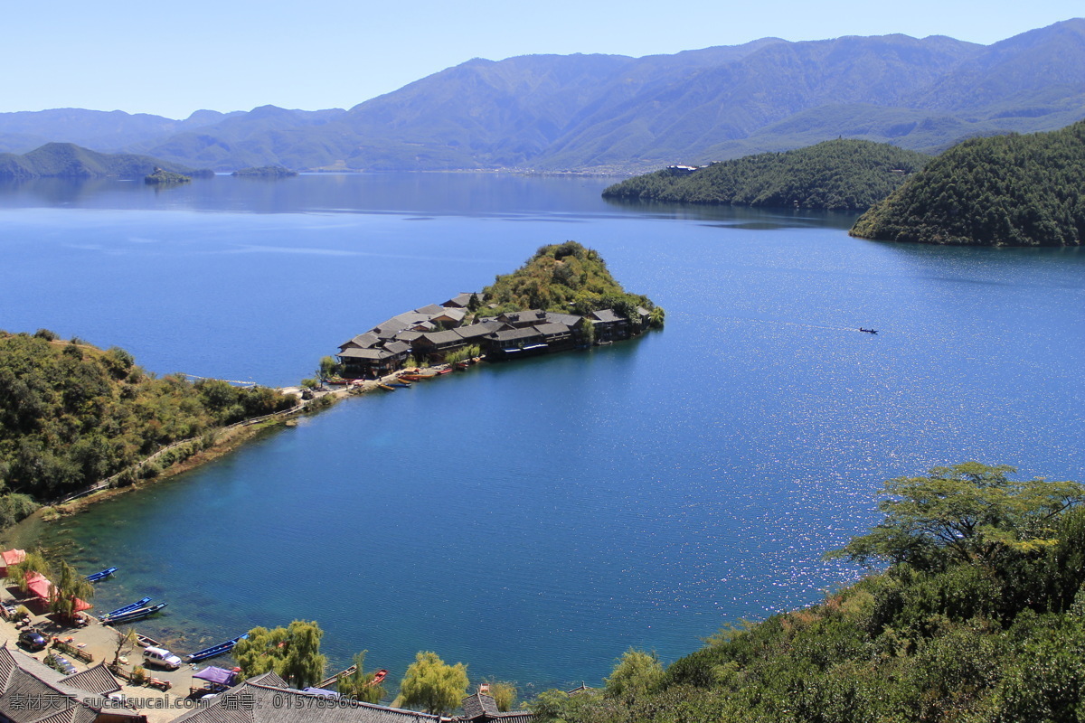 自然山水风景 湖水 小岛 蓝色水面 俯瞰 美景 风光 海天 自然 山水风景 旅游摄影 国内旅游
