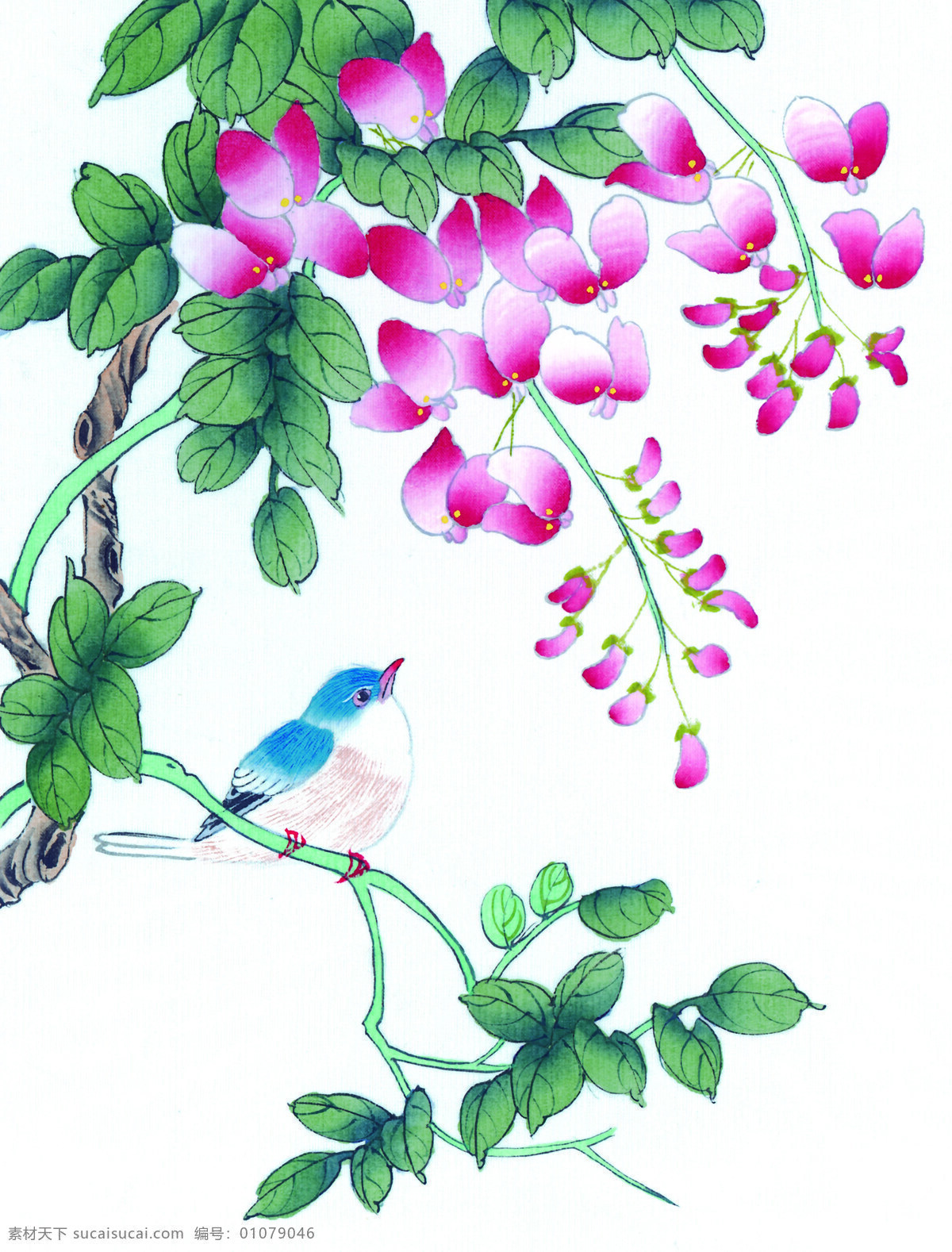 中国 风 花 牡丹 芍药 桃花 喜鹊 小鸟 中国风 中华艺术绘画 文化艺术