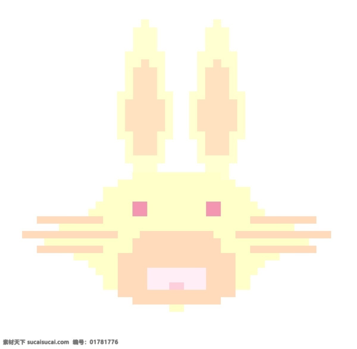 黄色 像素 兔子 插图 可爱的兔子 黄色兔子 立体兔子 兔子插画 开心的兔子 像素兔子 精美的像素 红色眼睛