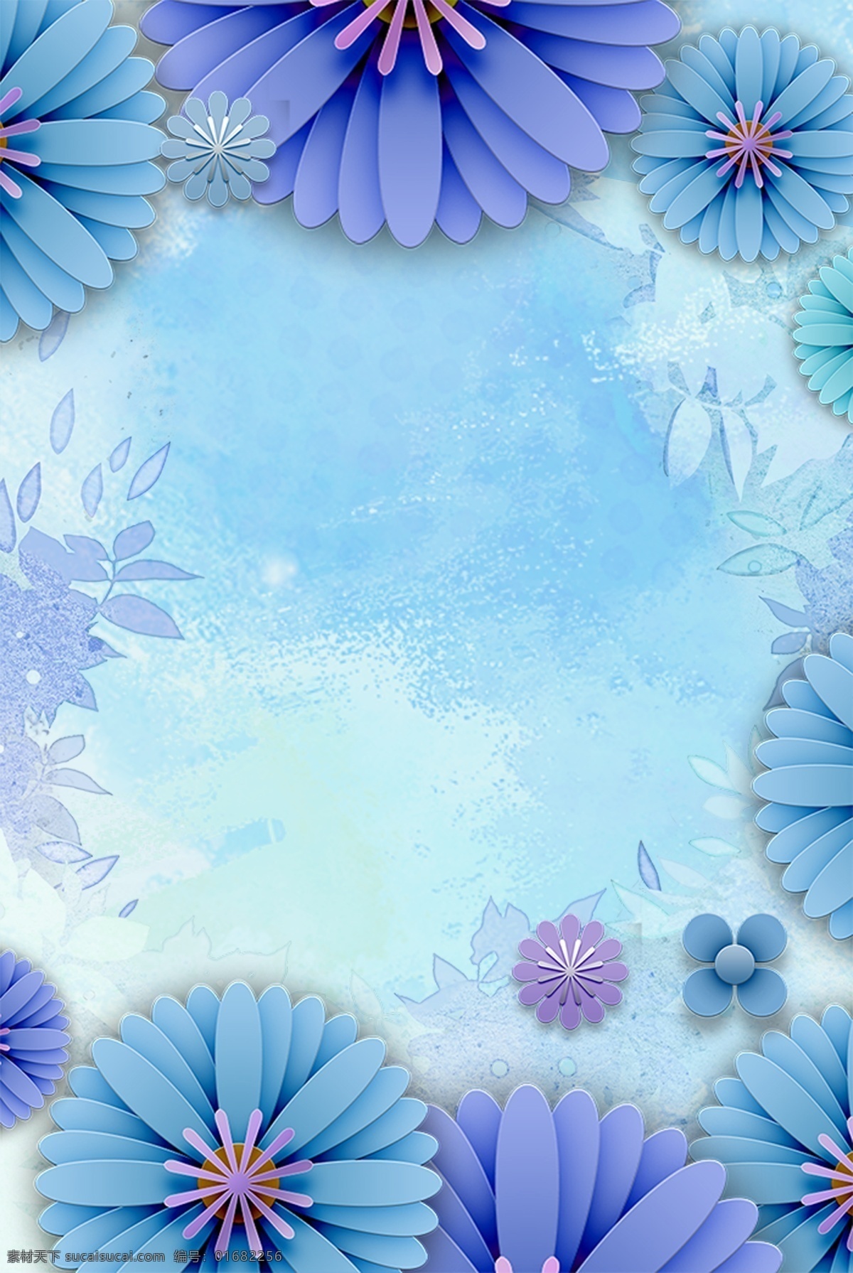 清新 花朵 边框 主题 海报 简约 文艺 枝叶 水墨 蝴蝶 手绘