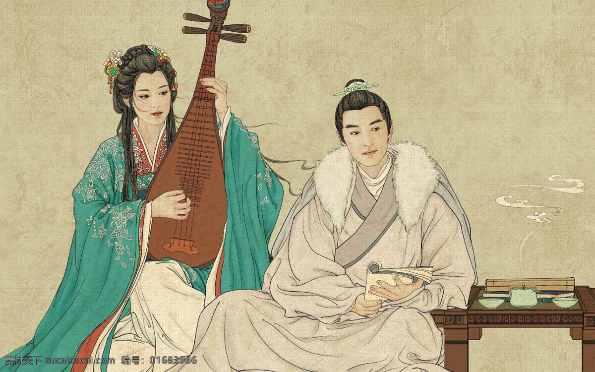 古风插画 琅琊榜 古风 插画 描边 中国画 动漫动画