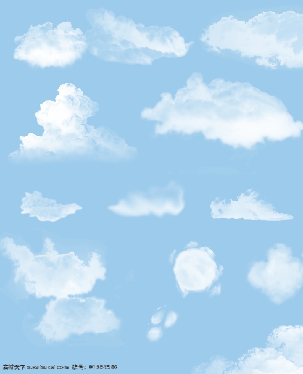 云彩 云朵 笔刷 预设 云朵笔刷 白云 蓝天 彩云 图案 笔画 天空 abr