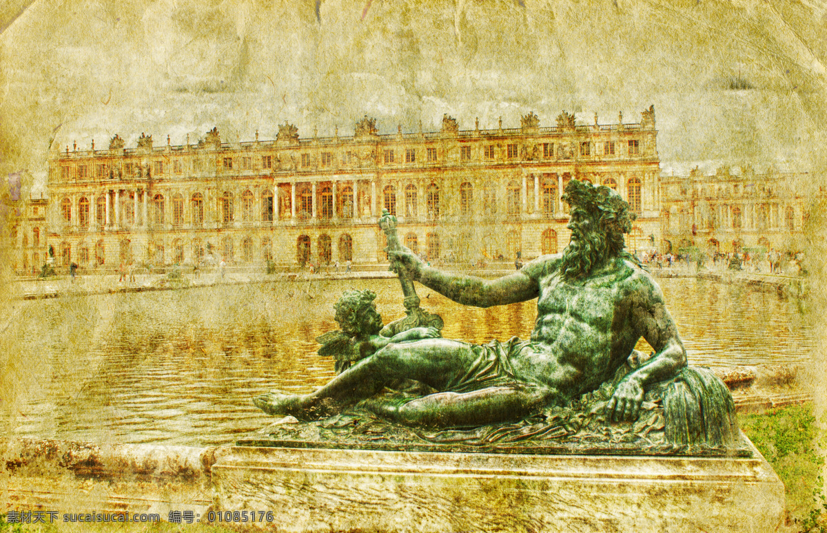 凡尔赛宫 巴黎 复古 城市风景 雕塑 城市风光 环境家居