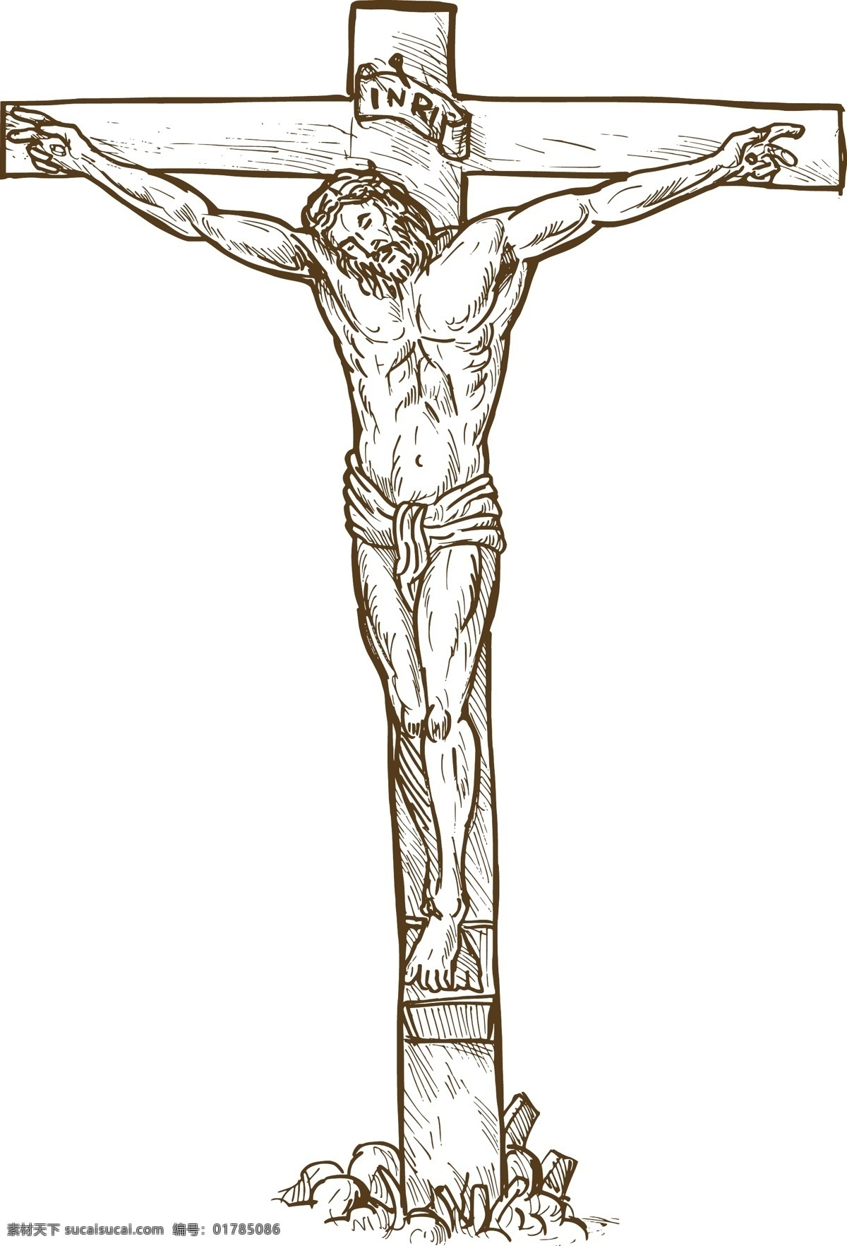 耶稣基督 十字 架上 矢量图 日常生活