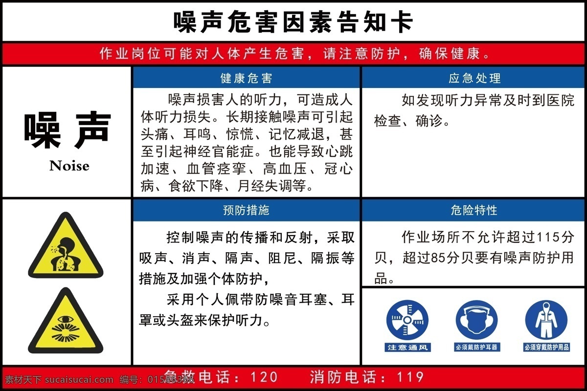 噪声危害 噪声警示牌 噪声告知牌 警示牌 噪声