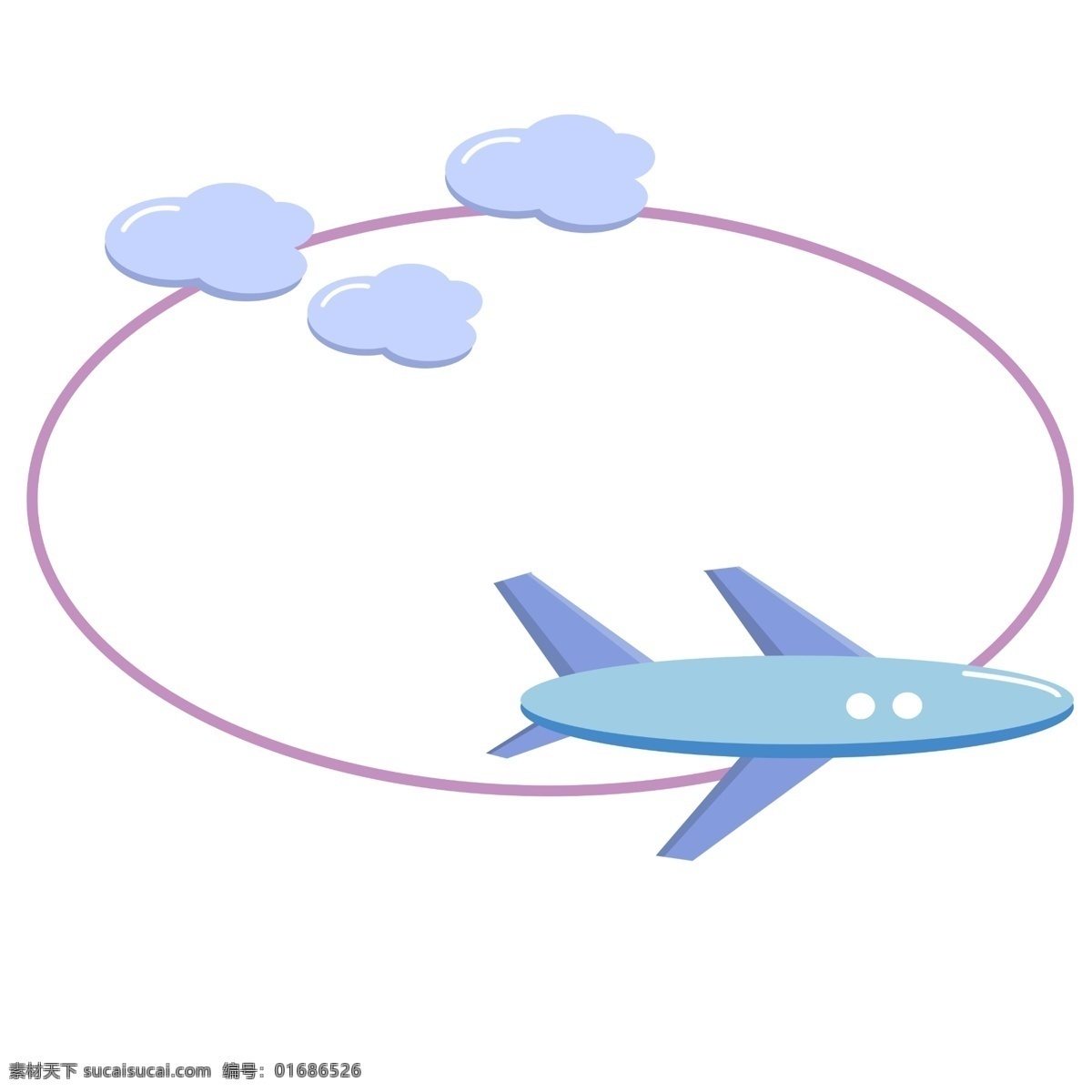 卡通 飞机 装饰 边框 卡通云朵 装饰边框