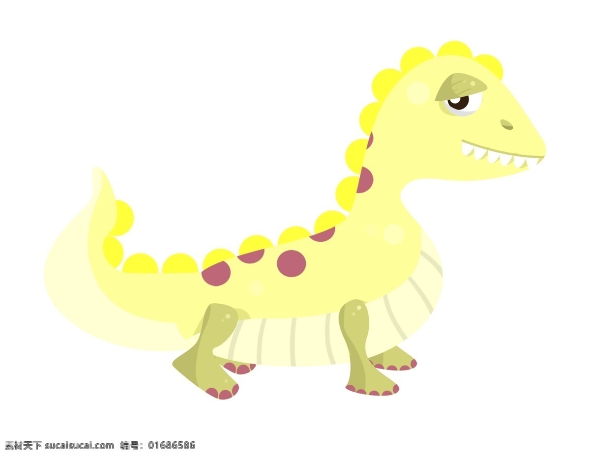 卡通 黄色 恐龙 插画 一条恐龙 黄色恐龙 卡通恐龙 黄色恐龙插画 三角龙 儿童玩具 玩具恐龙