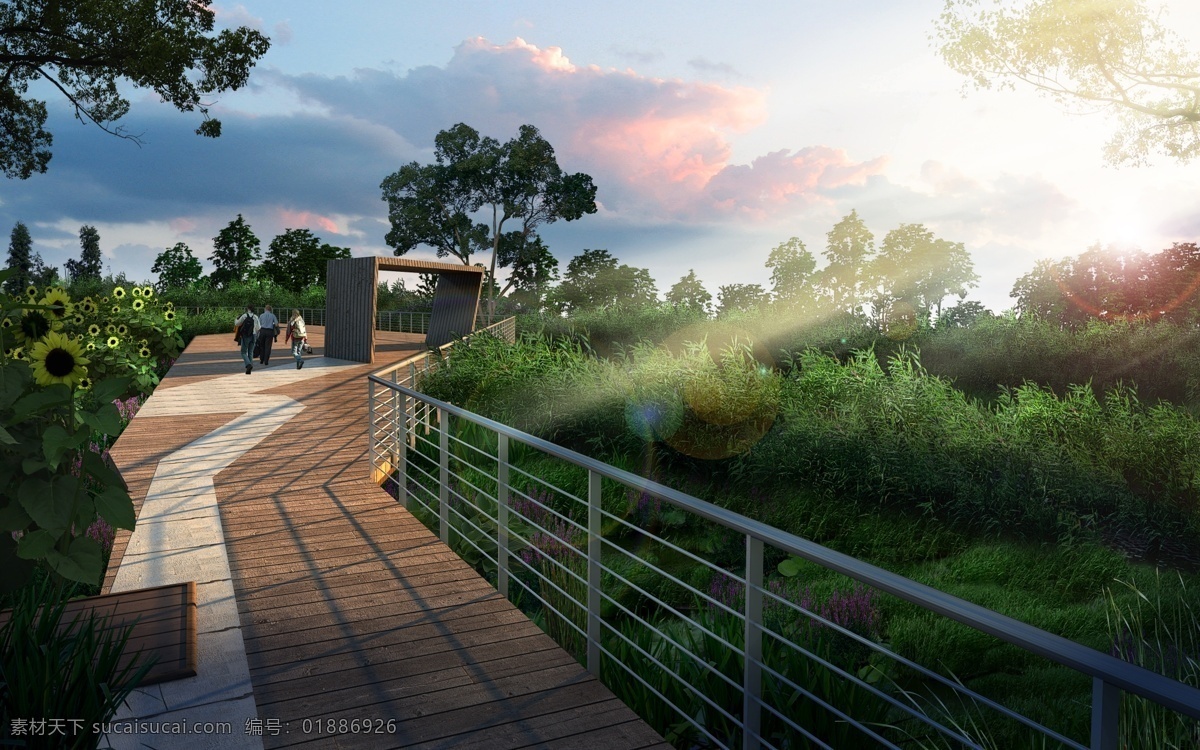长廊 植物园 园区 工业园 园区绿化 木廊 植物园效果 效果图 环境效果图 环境设计 分层效果图 ps效果图 效果图系列