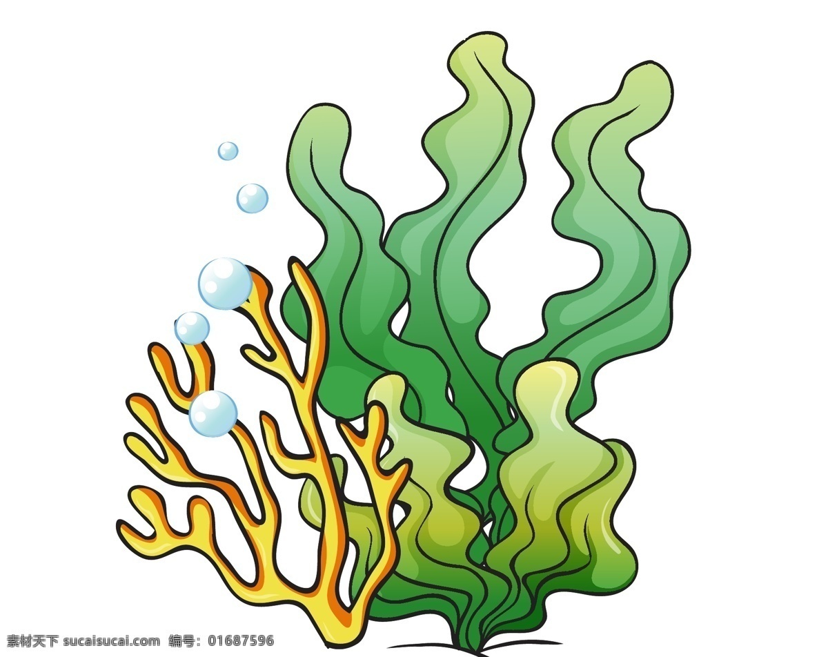 海洋植物 海草 珊瑚草 珊瑚 海底植物 大海深处 矢量海草 矢量海草植物 矢量植物 海草植物 元素