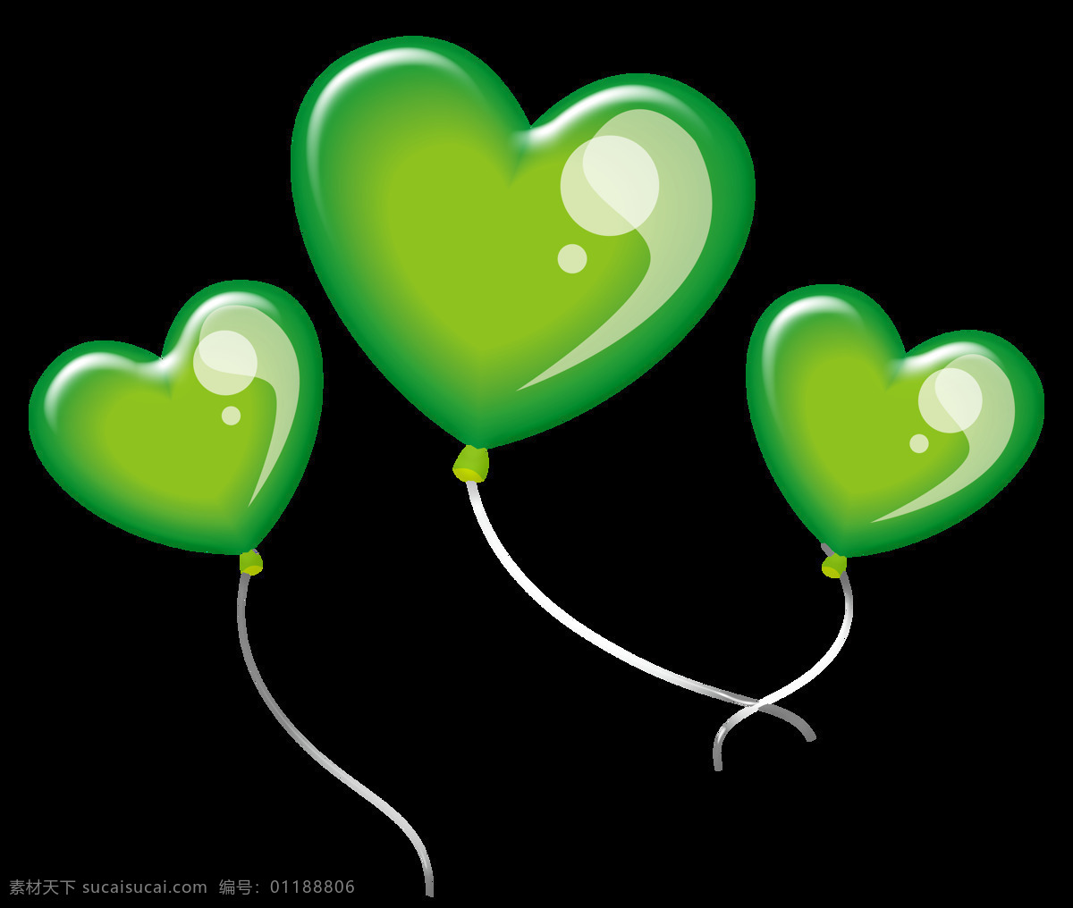 绿色气球 气球 绿色 庆典 心的形状 周年 生日 庆祝 节日 欢呼 卡通设计