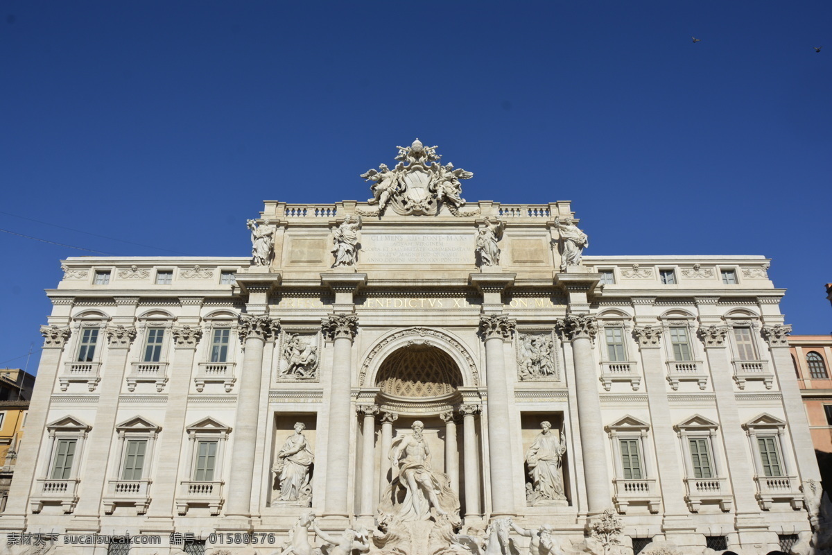 蓝天 下 许愿 池 意大利 罗马 许愿池 欧洲古建筑 艺术 雕塑 旅游 旅游摄影 国外旅游