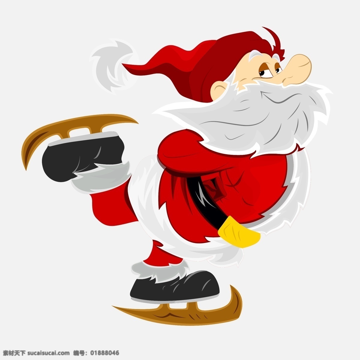 溜冰 圣诞老人 矢量 卡通 矢量素材 设计素材 背景素材