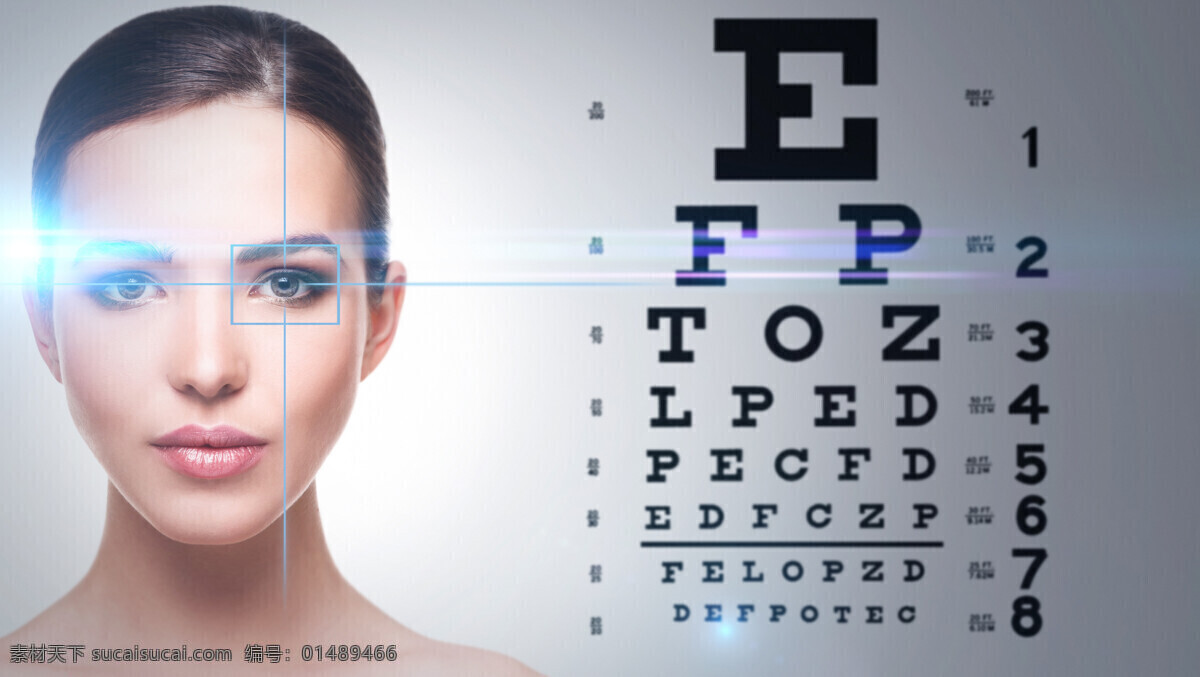 美女 视力表 欧美女性 外国美女 女人 美女模特 眼科 眼睛 医疗护理 现代科技