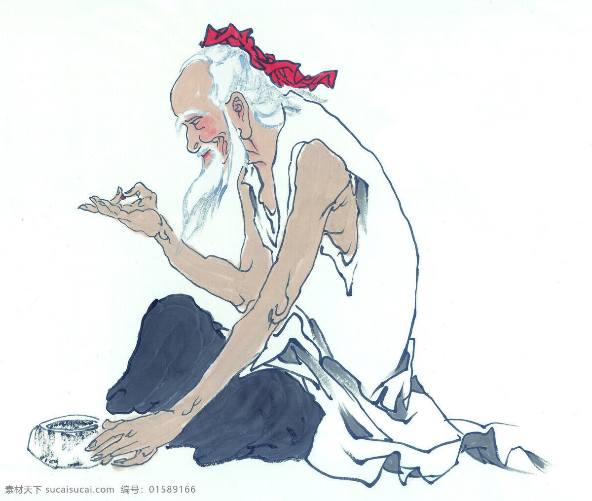 老人 美术 画册 中国风 国画 古风 古典 高清 水墨 原画 文化艺术 美术绘画