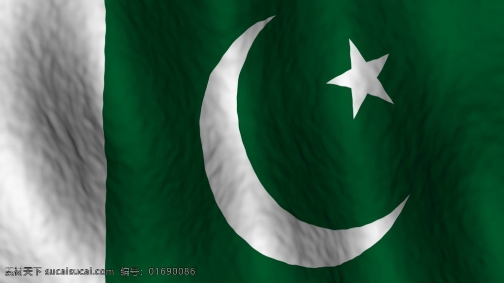 旗帜飘动 视频背景 合成视频 视频 活动视频背景 合成视频背景 视频素材 视频模版 巴基斯坦 国旗