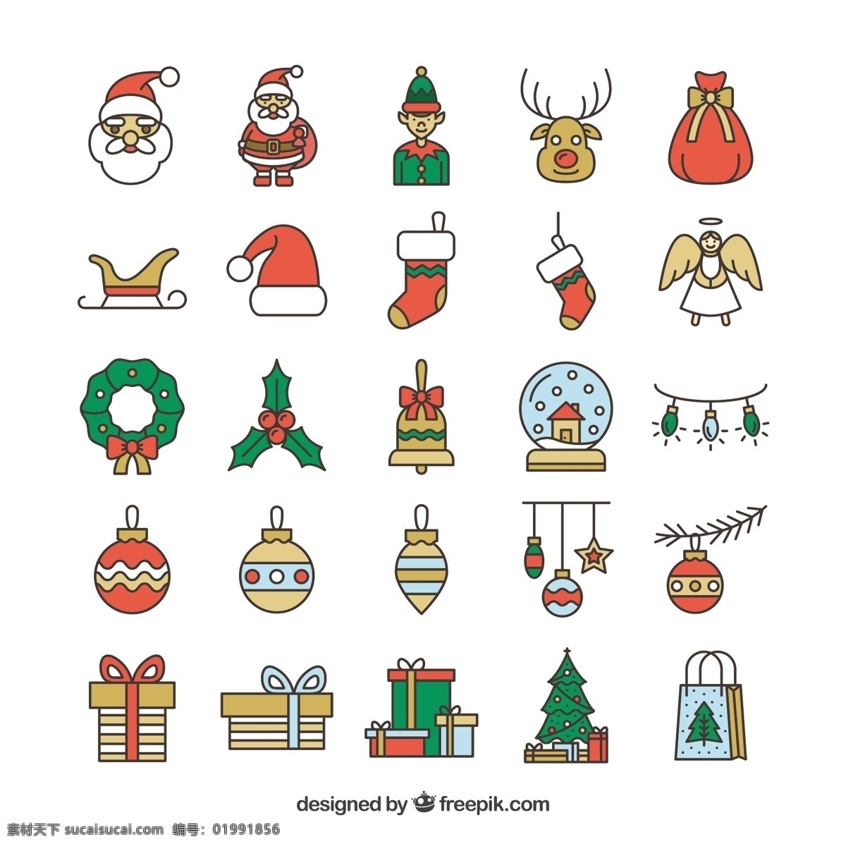 圣诞图标集 圣诞树 礼物 图标 圣诞快乐 冬天快乐 圣诞老人 克劳斯 圣诞 节日 庆祝 现在 球 驯鹿 节日快乐 精灵 圣诞球 白色