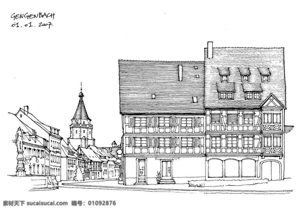 欧式 建筑 效果图 手绘图 平面图 城堡 建筑施工图 建筑平面图 建筑效果图 城市建筑 标志建筑