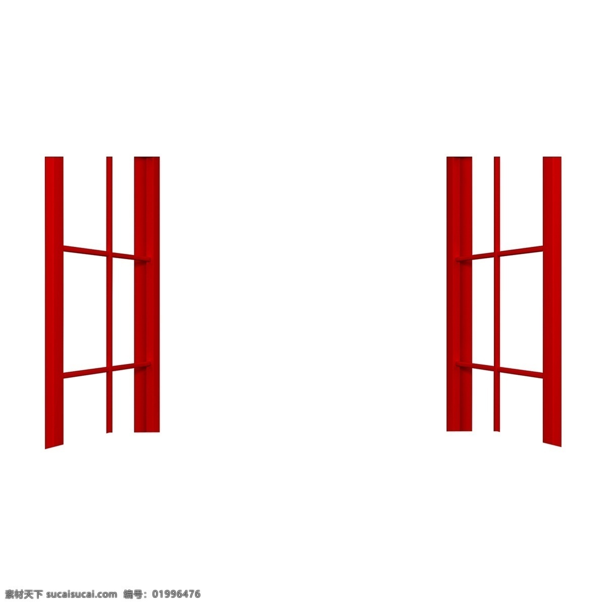 红色 创意 窗户 边框 元素 纹理 装饰 柱子 层次 家居