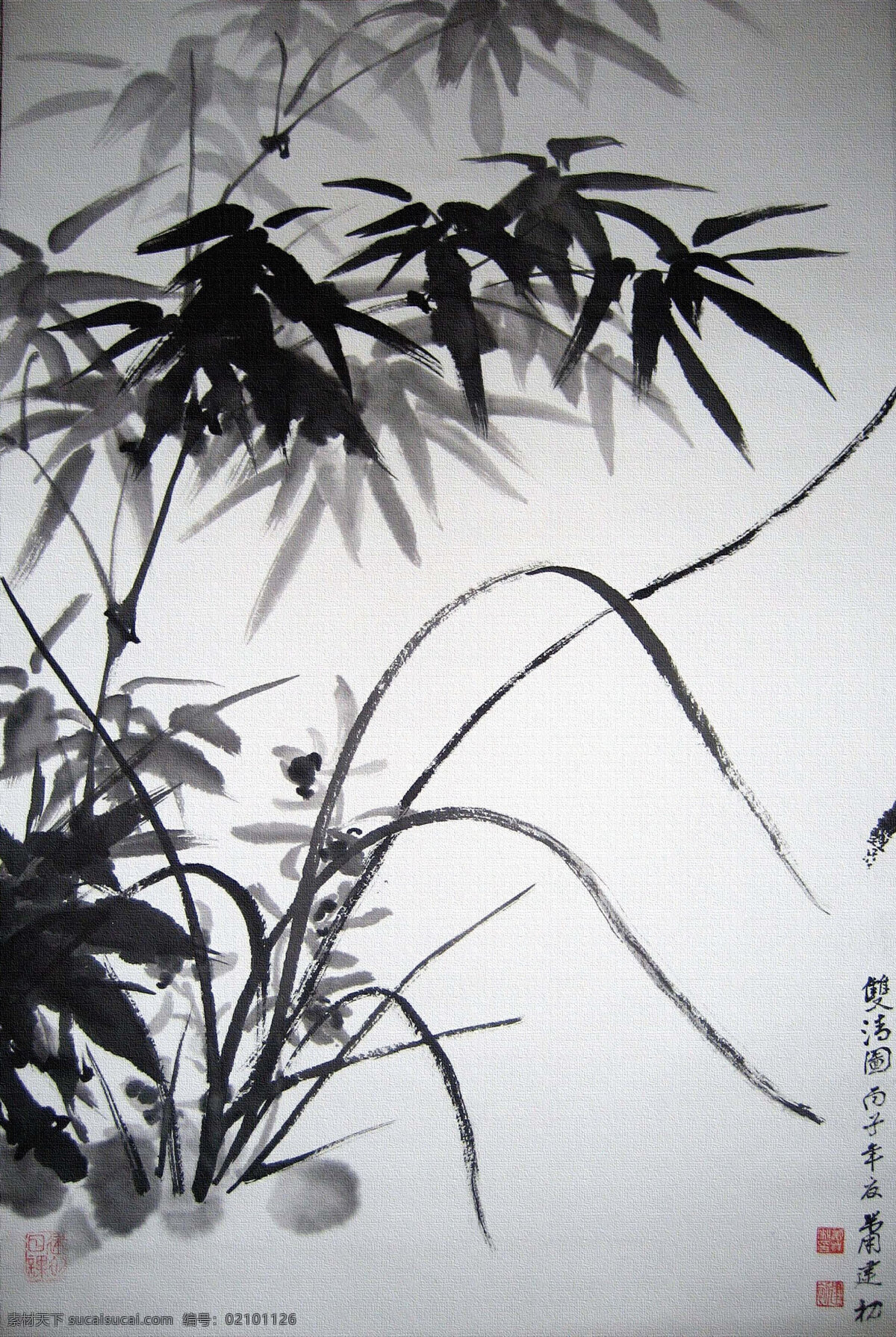 竹下 幽兰 绘画 绘画书法 书法字画 水墨 文化艺术 竹 竹下幽兰 兰 矢量图 日常生活