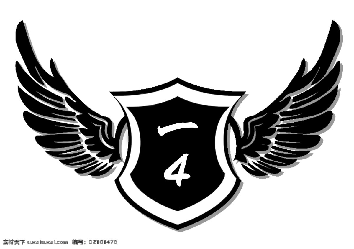 班徽 班旗 一4 盾牌 翅膀 logo设计