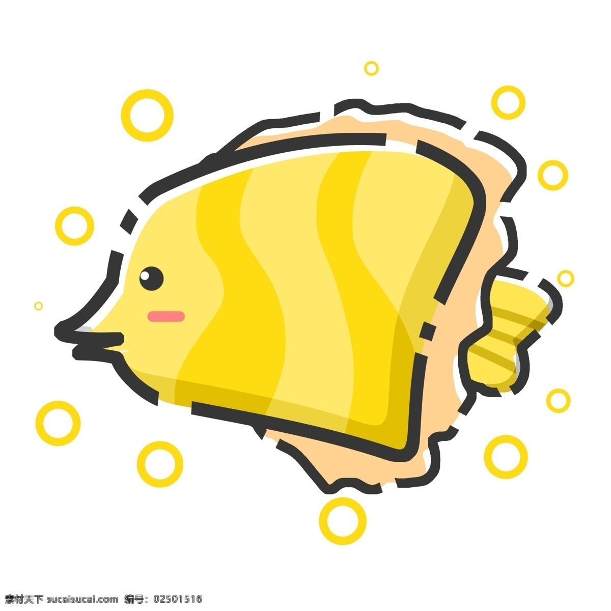 黄色鱼类水产 黄色 观赏 海洋