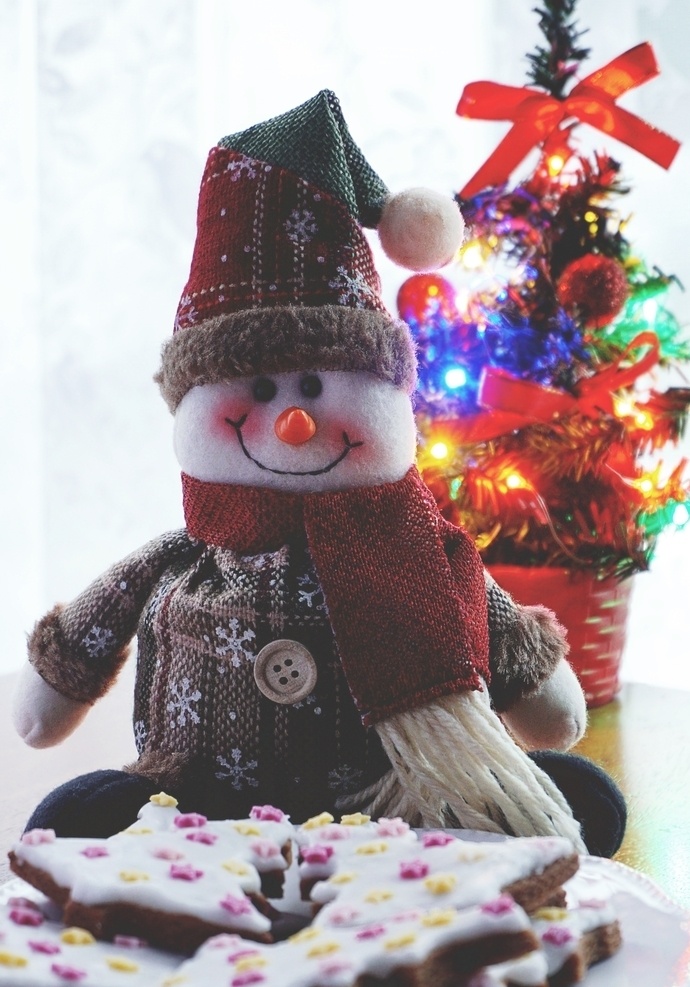 圣诞小雪人 圣诞 雪人 小雪人 围巾 玩偶 灯光 五彩斑斓 生活百科 生活素材
