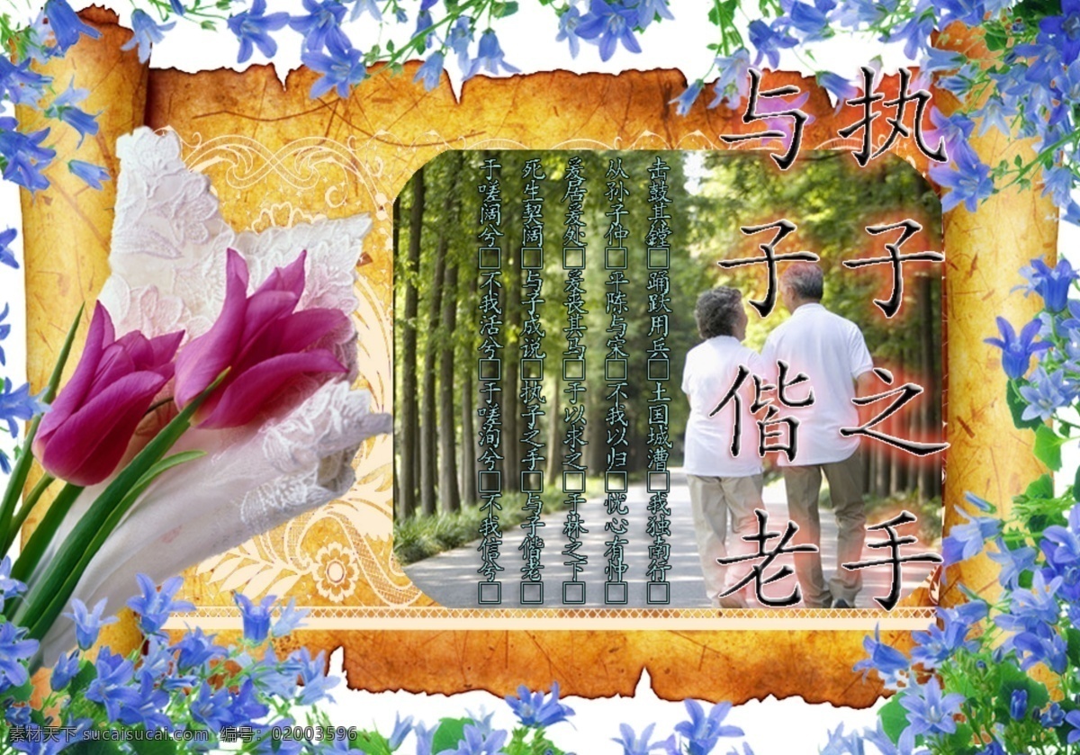 相濡以沫 执子之手 与子偕老 老两口 一起散步 其乐融融 颐养天年 手牵手 一起到永远 爱情 亲情 友情 尊重 白色 执 子 手 偕老