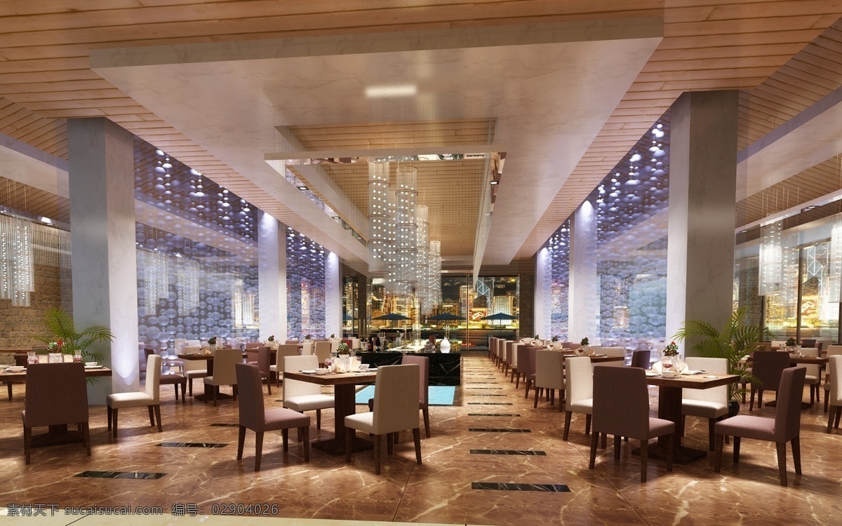 酒店 餐厅 高清 效果图 休闲餐厅 3d效果图 效果图设计 时尚现代 餐厅效果图 餐厅灯具设计 棕色