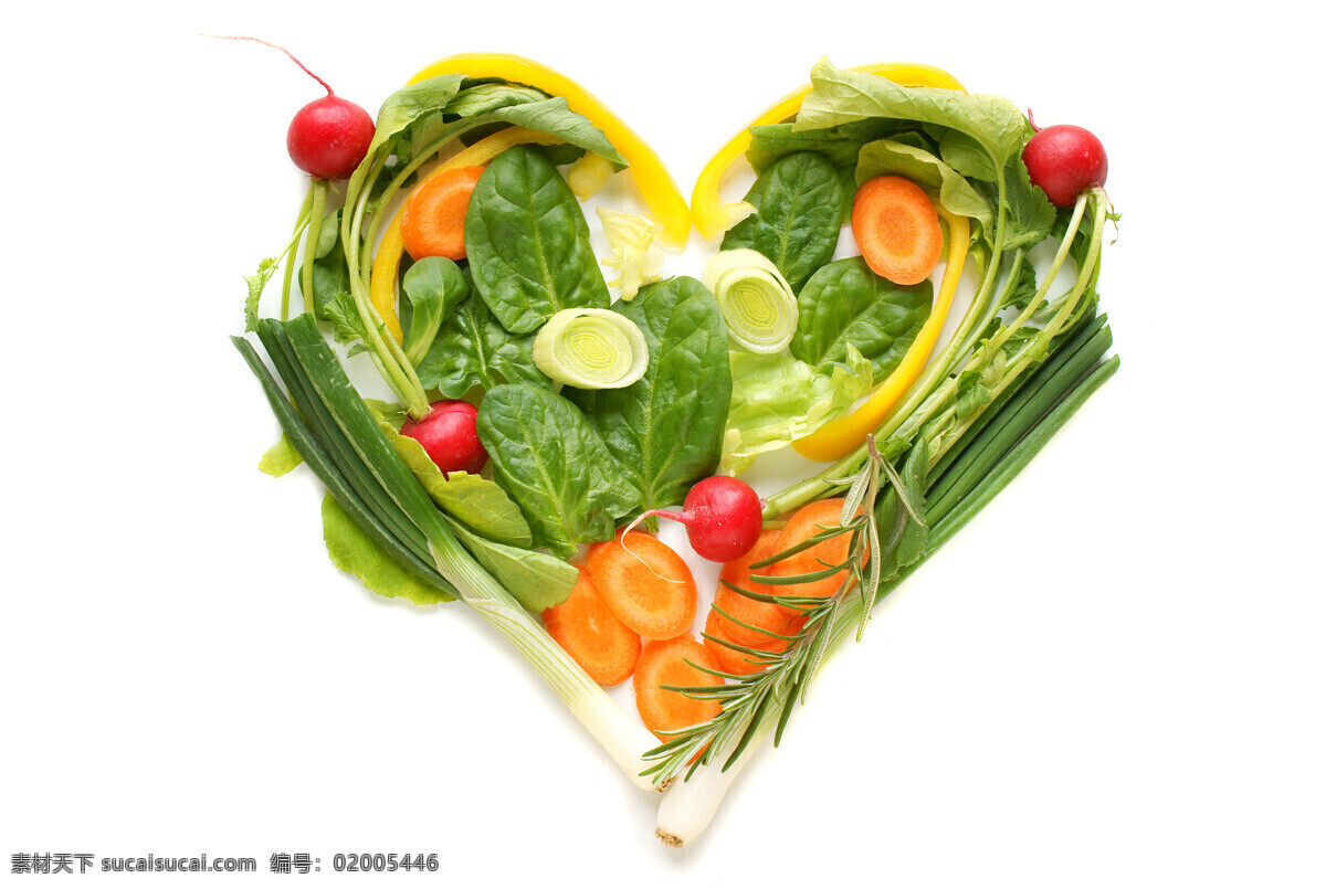 蔬菜 组成 心形 新鲜蔬菜 辣椒 胡萝卜 大蒜 菠菜 大葱 爱心 蔬菜图片 餐饮美食