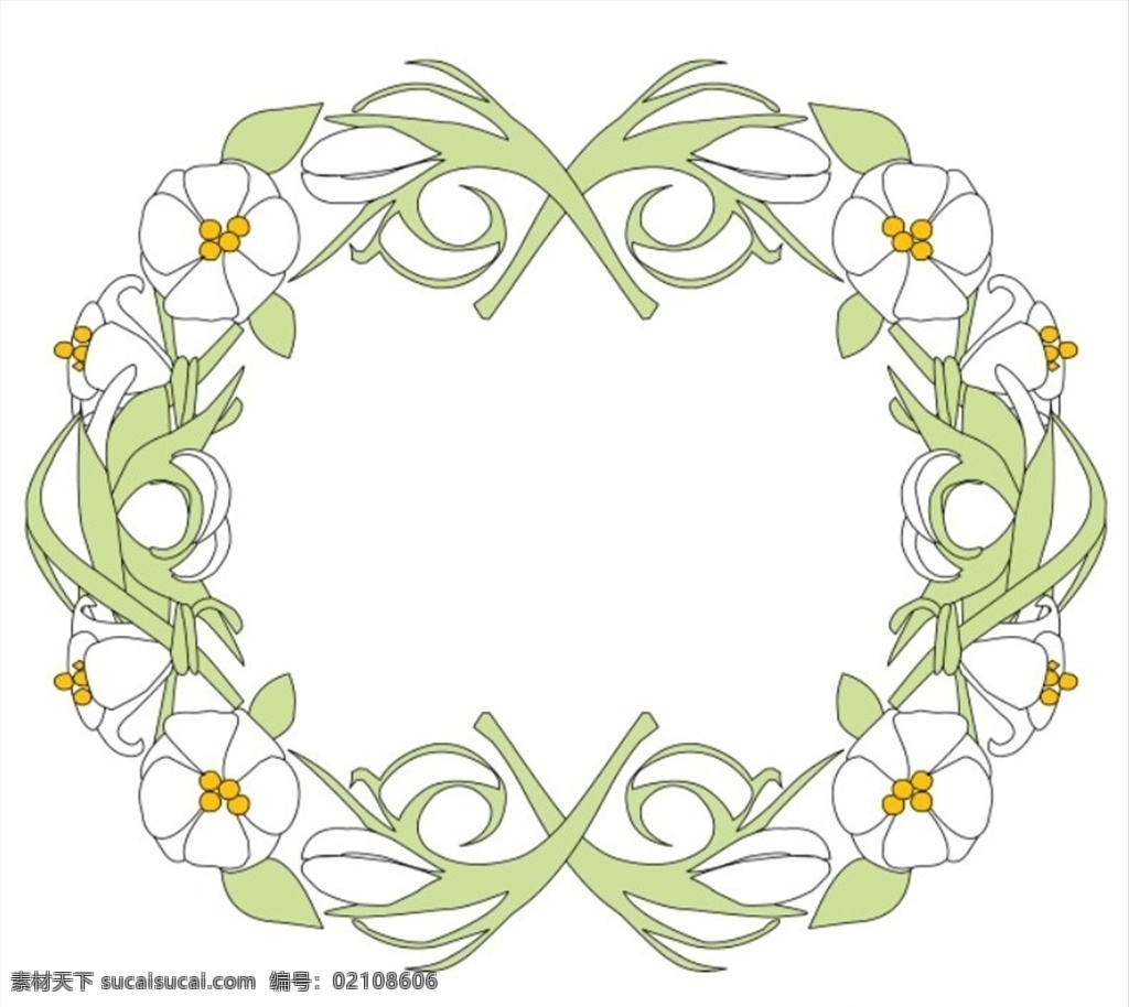 花圈圈 花型 图案 花框 分层