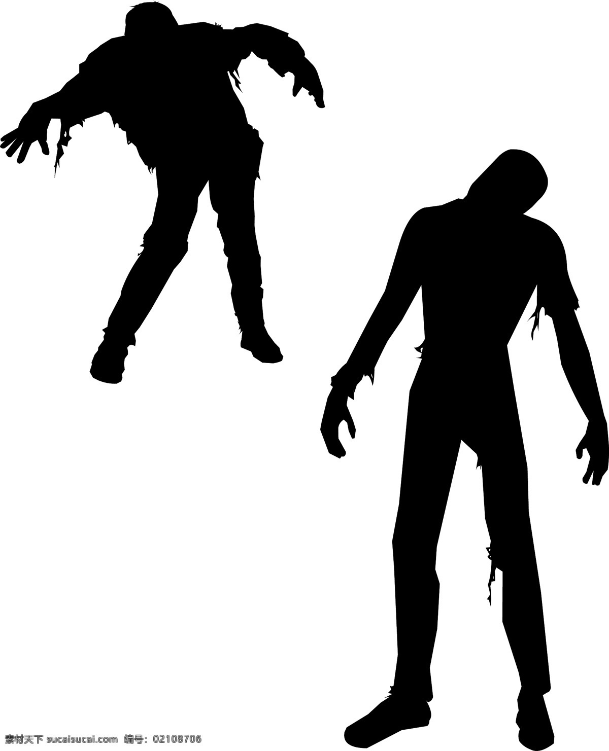 另类 僵尸 人物 剪影 矢量 矢量人物 矢量图